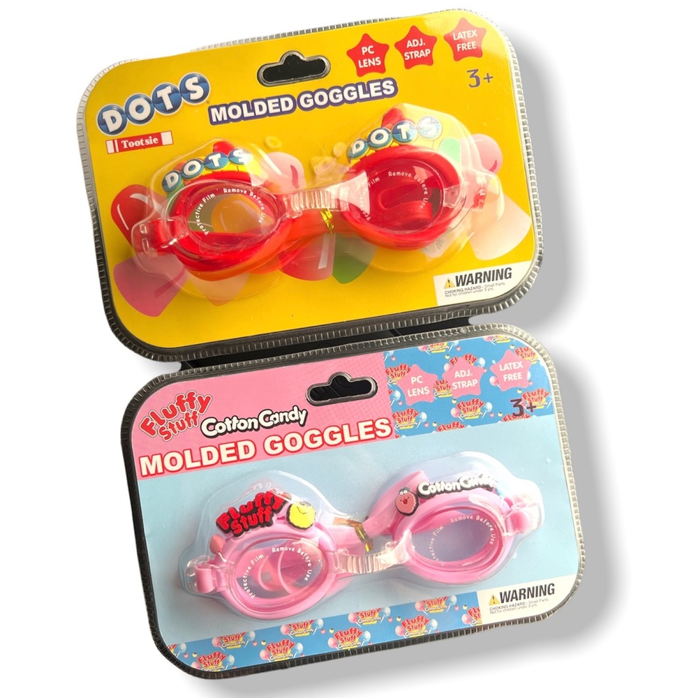 ✅ Super cute Goggles for kids - DOTS & FLUFFY STUFF COTTON CANDY designs -2 pcs